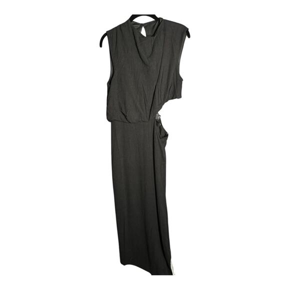 ASOS Black Sleeveless Maxi Dress Side Cutout and Zippered Back Size 6 - Picture 1 of 8